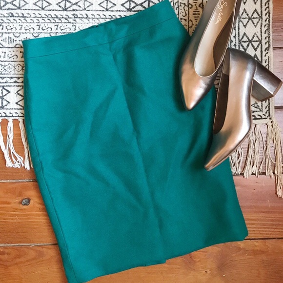 J. Crew Dresses & Skirts - J.CREW • emerald wool no. 2 pencil skirt